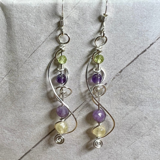 Ombré earrings - purple & yellow