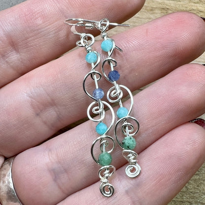 Ombré earrings - seafoam