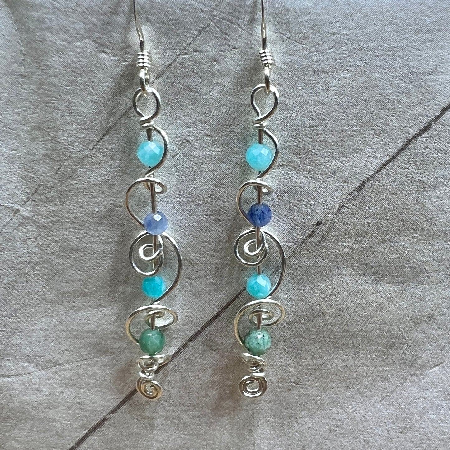 Ombré earrings - seafoam