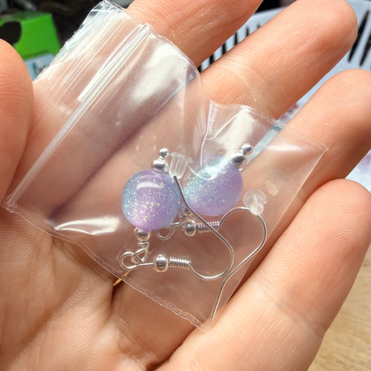 Magpie Rummage Sale - blue & purple  UV reactive earrings