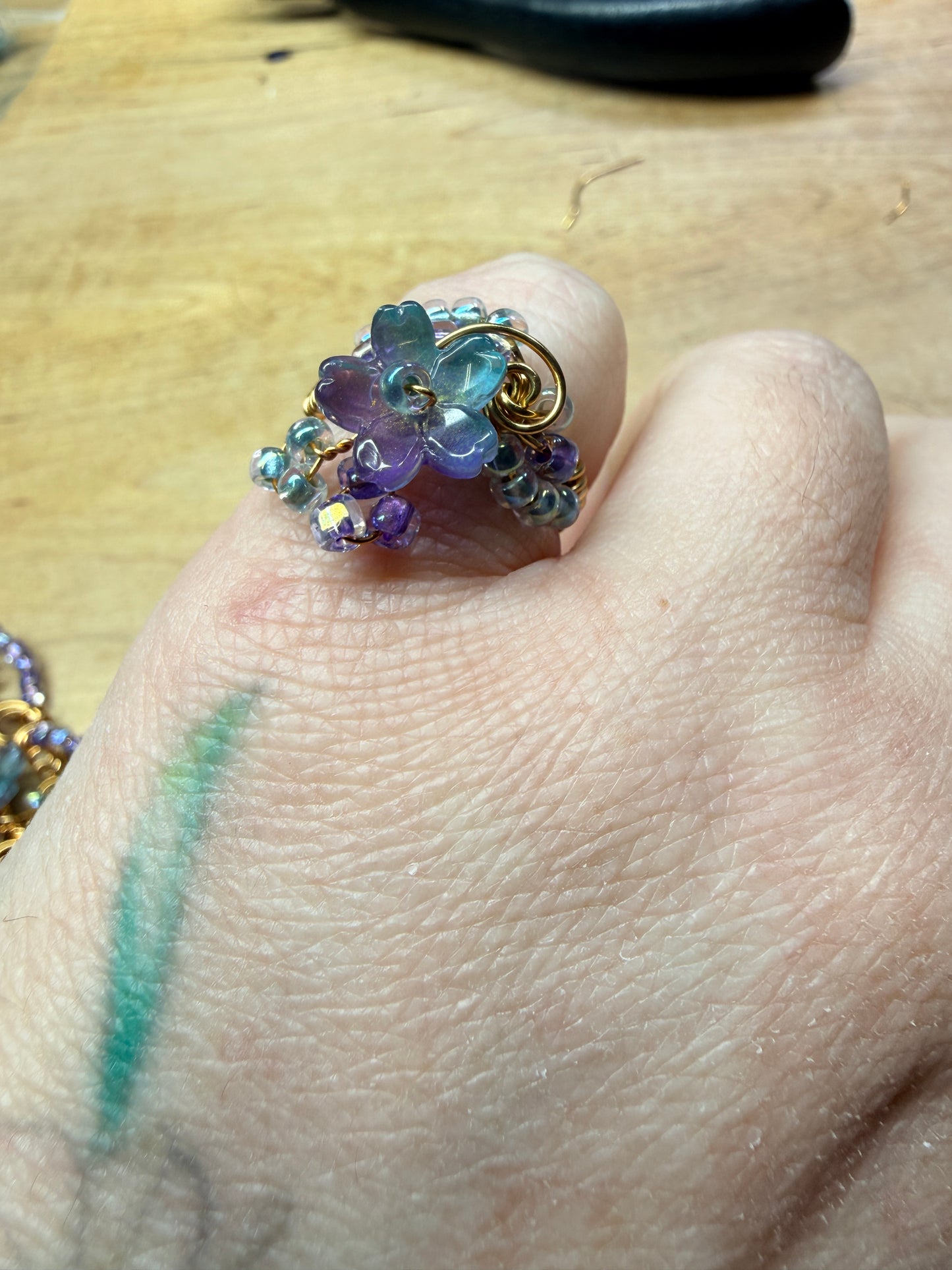 Custom ring for GC (to match floral set)