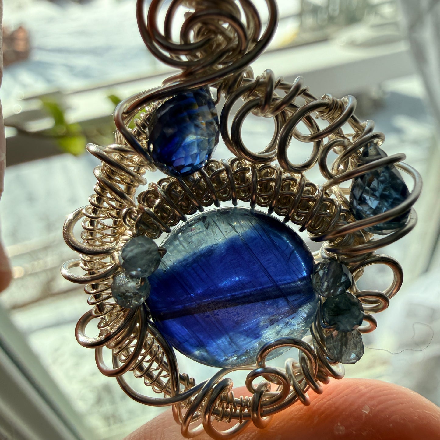 Blue Kyanite pendant #2