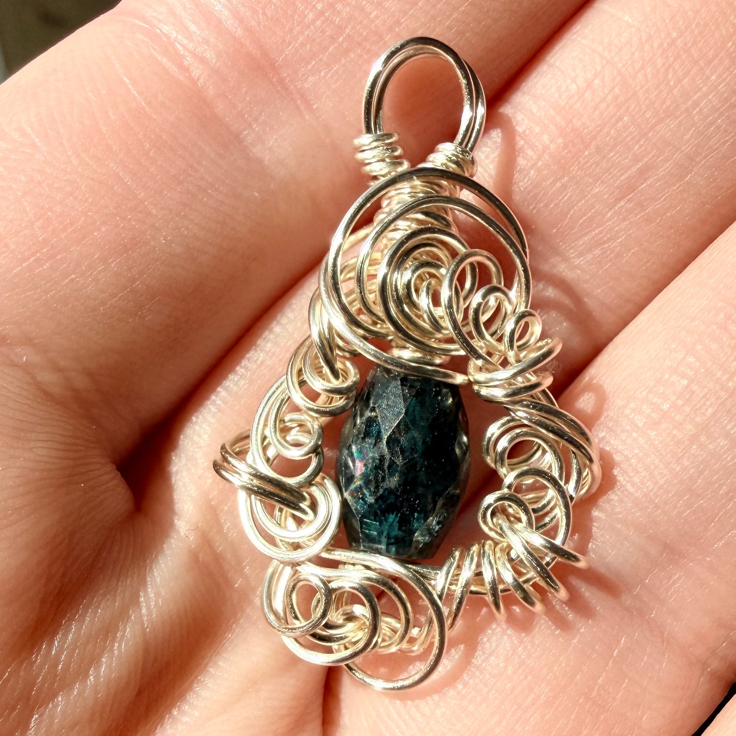 Teal Kyanite pendant #2