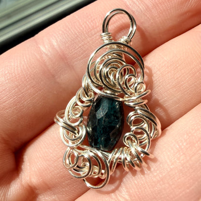 Teal Kyanite pendant #2