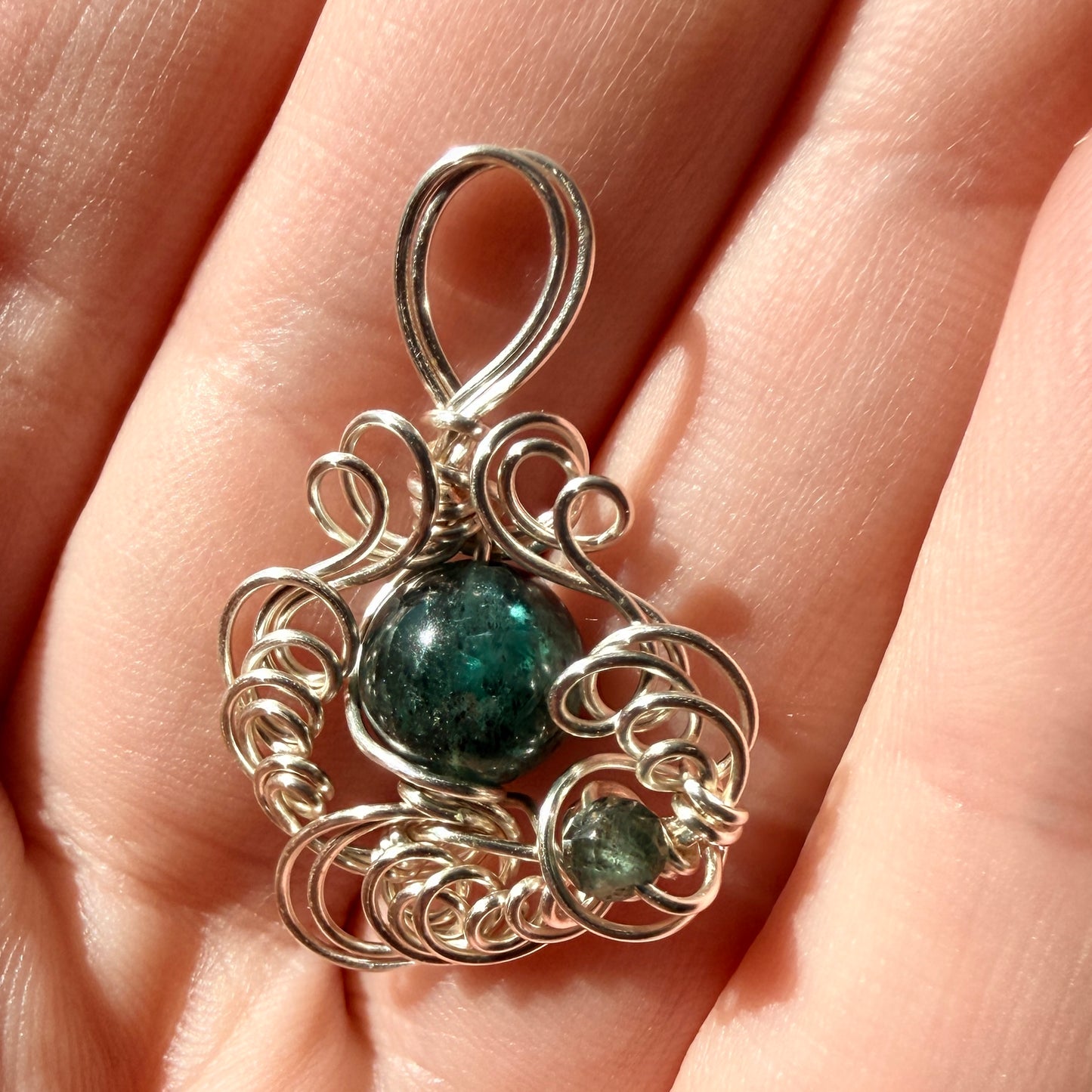 Teal Kyanite pendant #1