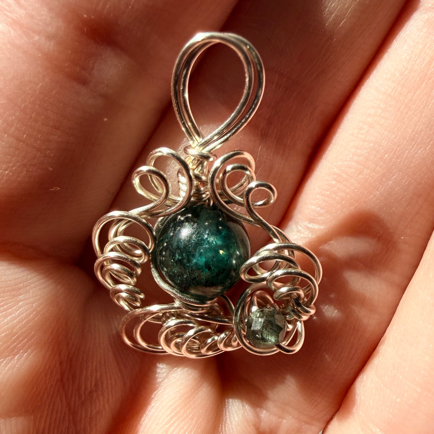 Teal Kyanite pendant #1