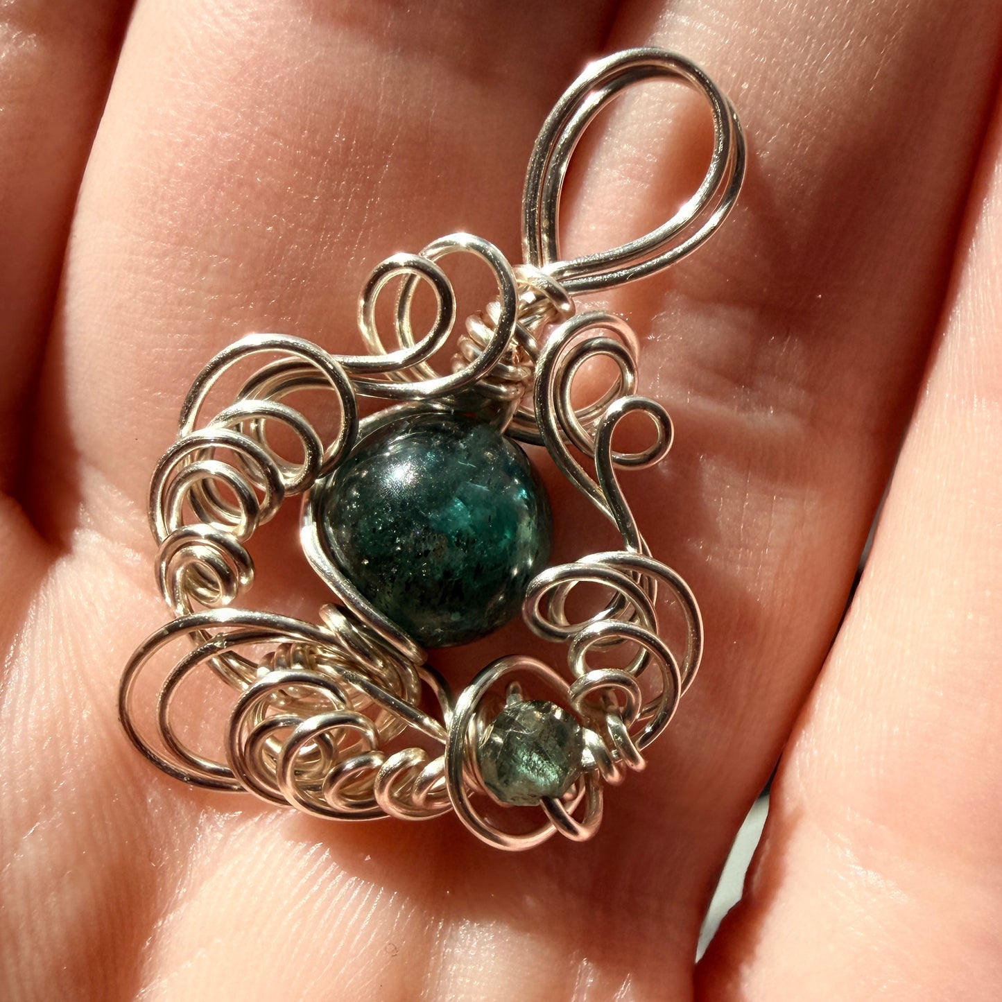 Teal Kyanite pendant #1