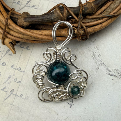 Teal Kyanite pendant #1
