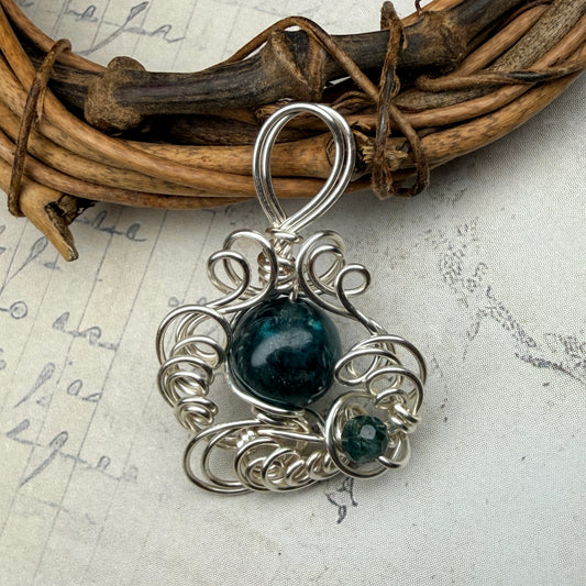 Teal Kyanite pendant #1