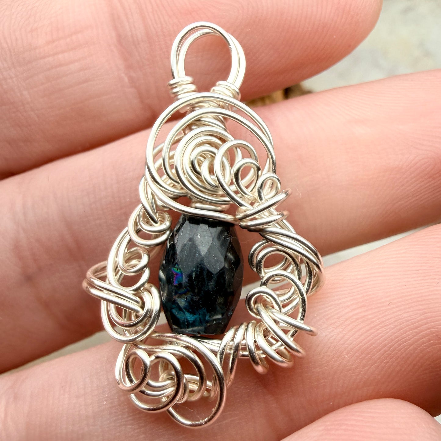 Teal Kyanite pendant #2