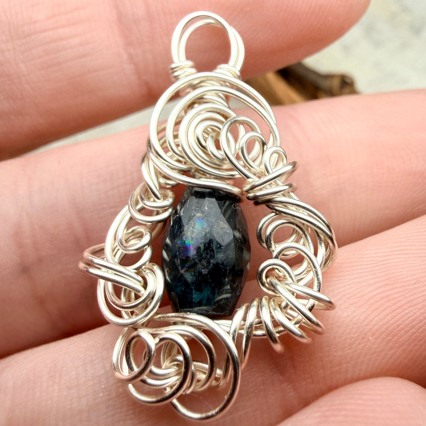 Teal Kyanite pendant #2