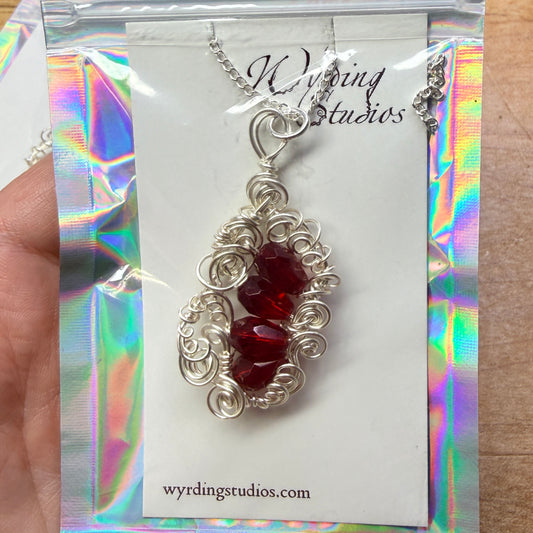 Magpie Rummage Sale - red vintage glass pendant