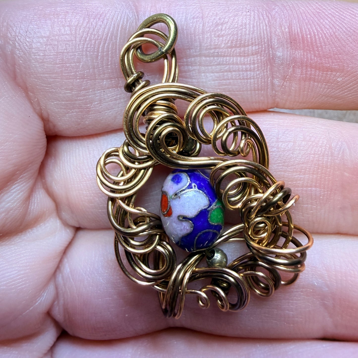 Magpie Rummage Sale - cloisonné pendant