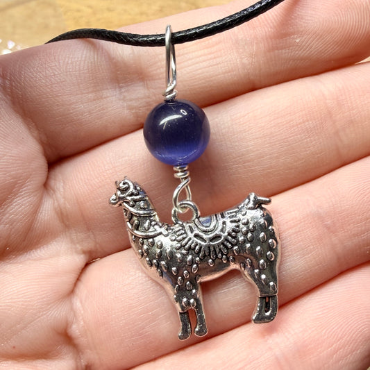 Magpie Rummage Sale - purple llama pendant