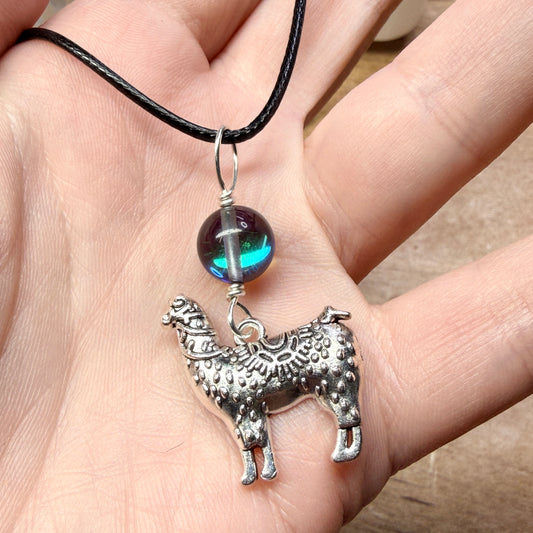 Magpie Rummage Sale - imitation labradorite llama pendant