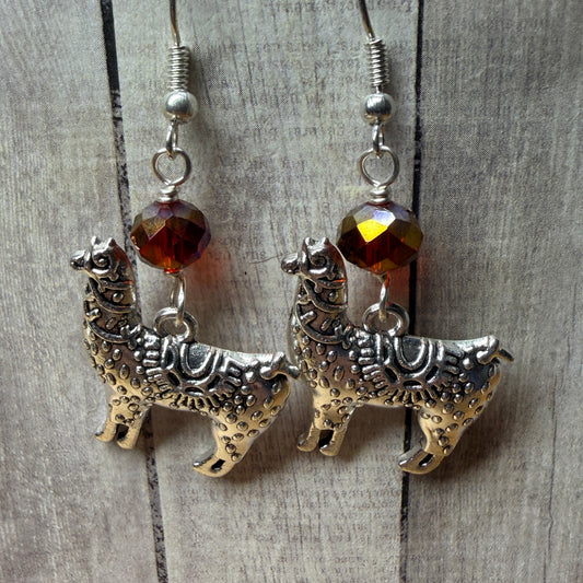 Magpie Rummage Sale - red llama earrings