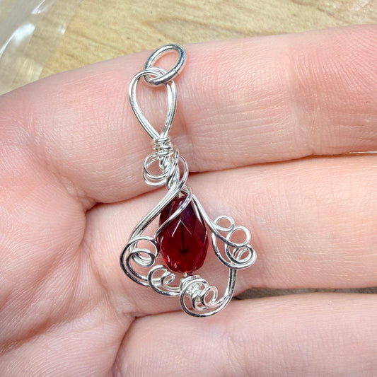 Magpie Rummage Sale - red glass pendant