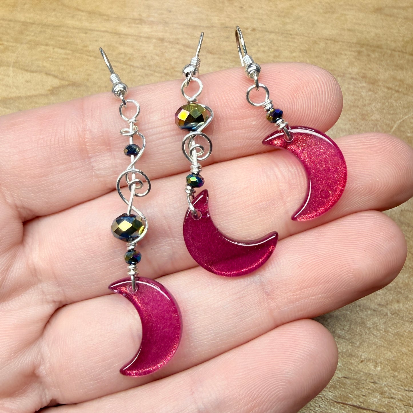 Magpie Rummage Sale - trio of moon earrings (silver)