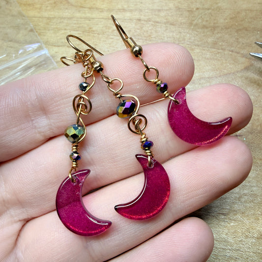 Magpie Rummage Sale - trio of moon earrings (gold)