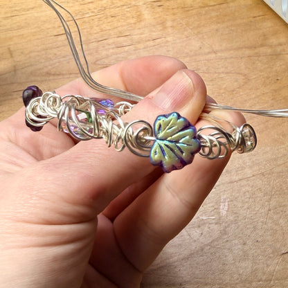 Magpie Rummage Sale - purple leaf bracelet