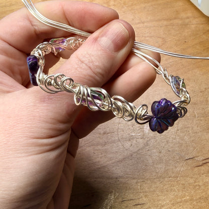 Magpie Rummage Sale - purple leaf bracelet