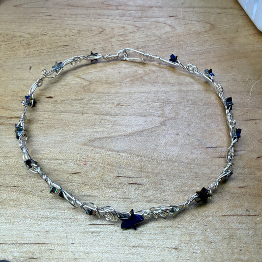 6” hematite star bracelet + moonstone remake