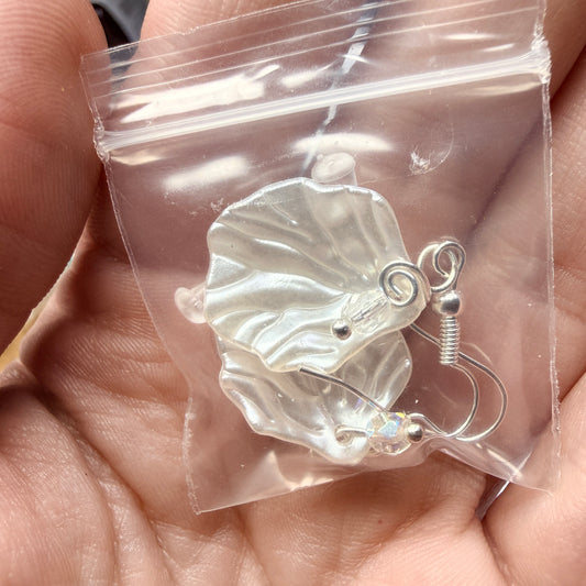 Magpie Rummage Sale - white petal earrings