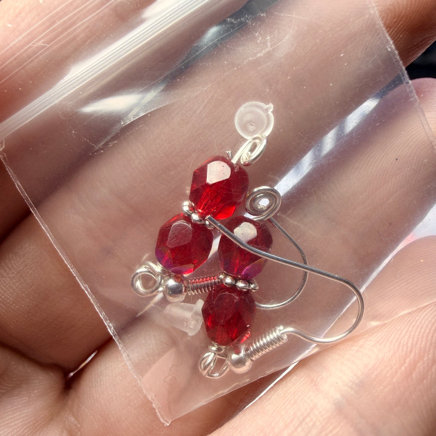Magpie Rummage Sale - red firepolished glass