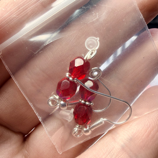 Magpie Rummage Sale - red firepolished glass