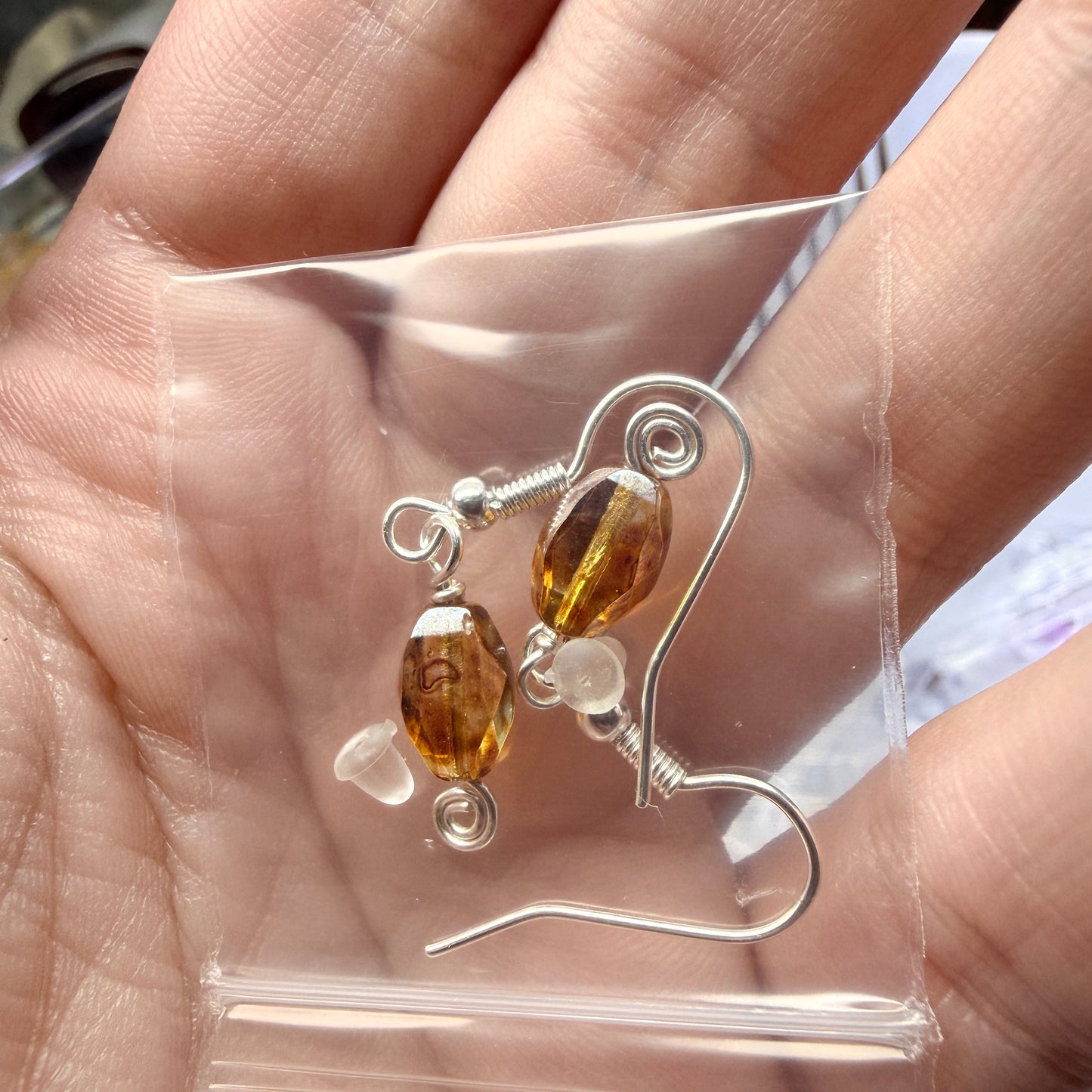 Magpie Rummage Sale - amber Picasso glass