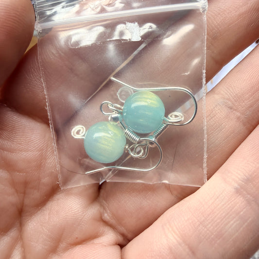 Magpie Rummage Sale - shimmery light blue earrings