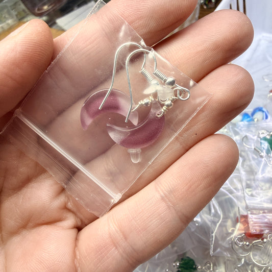 Magpie Rummage Sale - purple moon earrings
