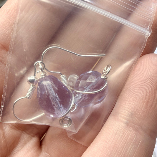 Magpie Rummage Sale - purple teardrop earrings