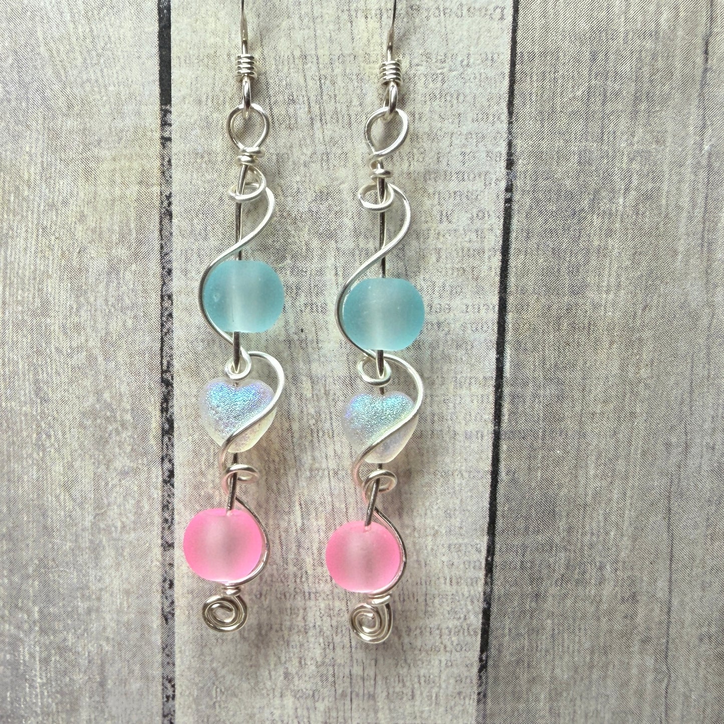 Mermaid Summer - trans earrings with hearts