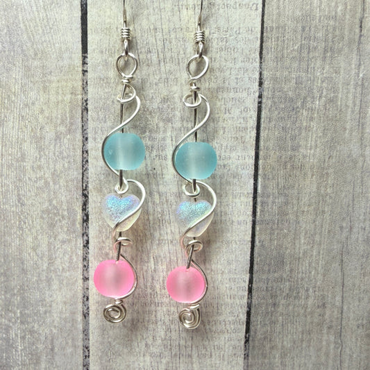 Mermaid Summer - trans earrings with hearts