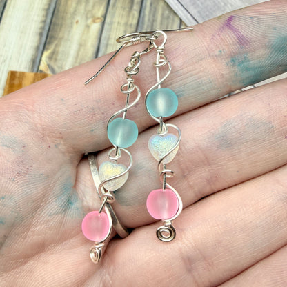 Mermaid Summer - trans earrings with hearts