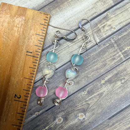 Mermaid Summer - trans earrings with hearts