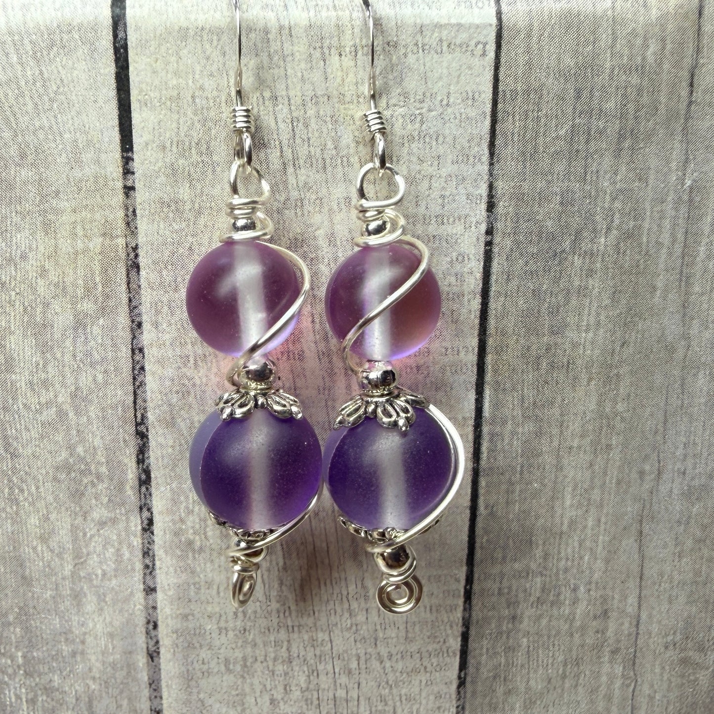 Mermaid Summer - purple & lavender glow earrings