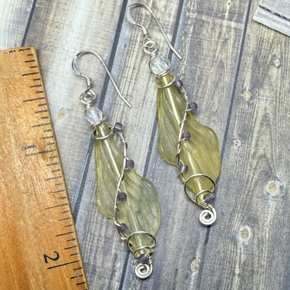 Mermaid Summer - genderqueer kelp earrings
