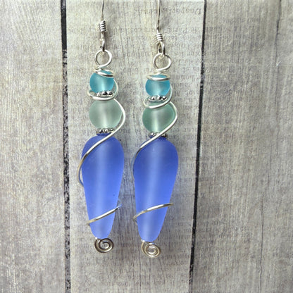 Mermaid Summer - blue earrings