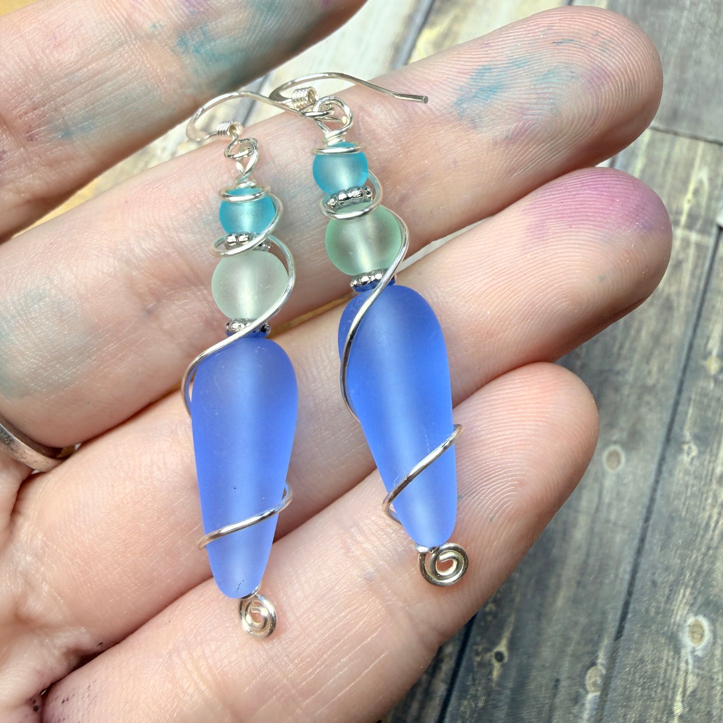 Mermaid Summer - blue earrings