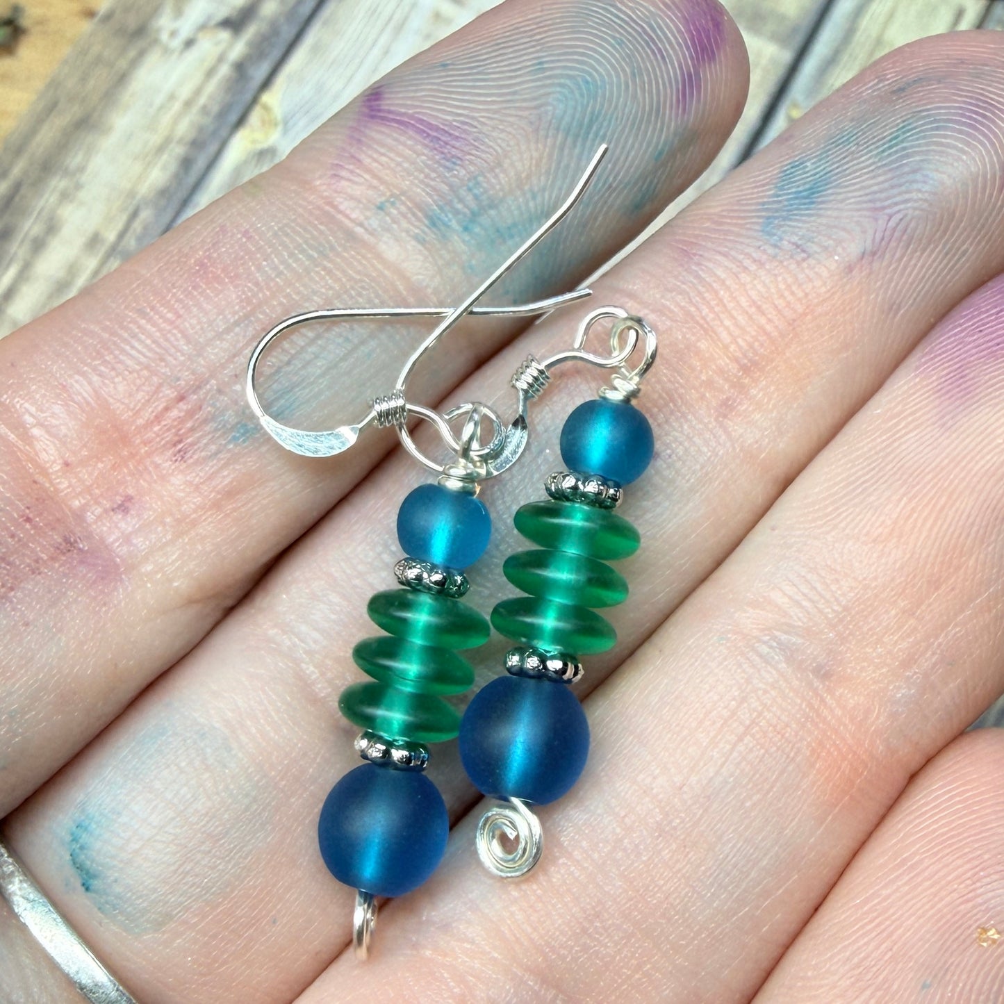 Mermaid Summer - teal earrings