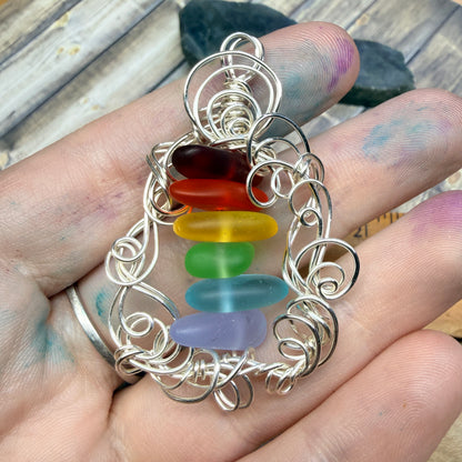 Mermaid Summer - rainbow pendant