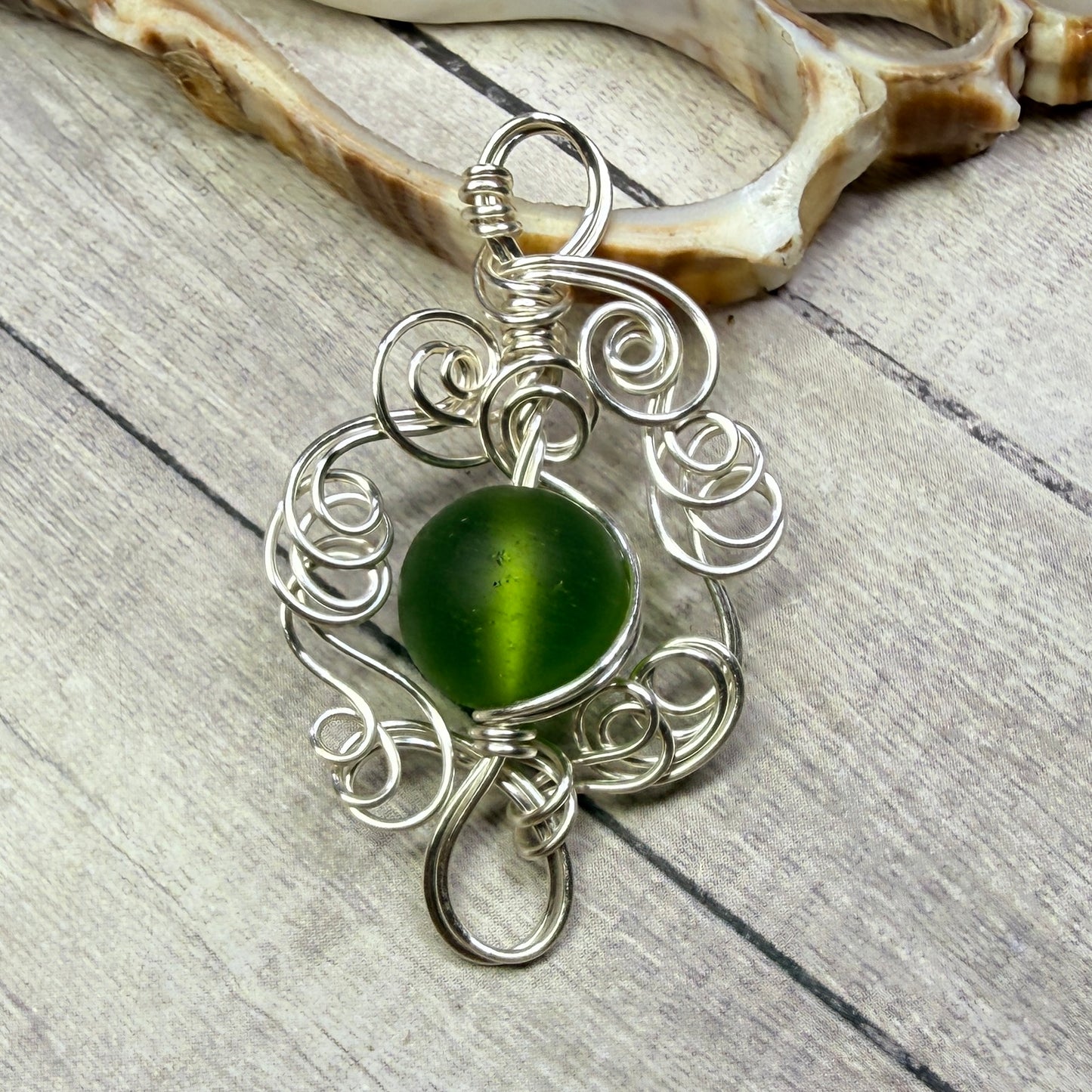 Mermaid Summer - lime green pendant
