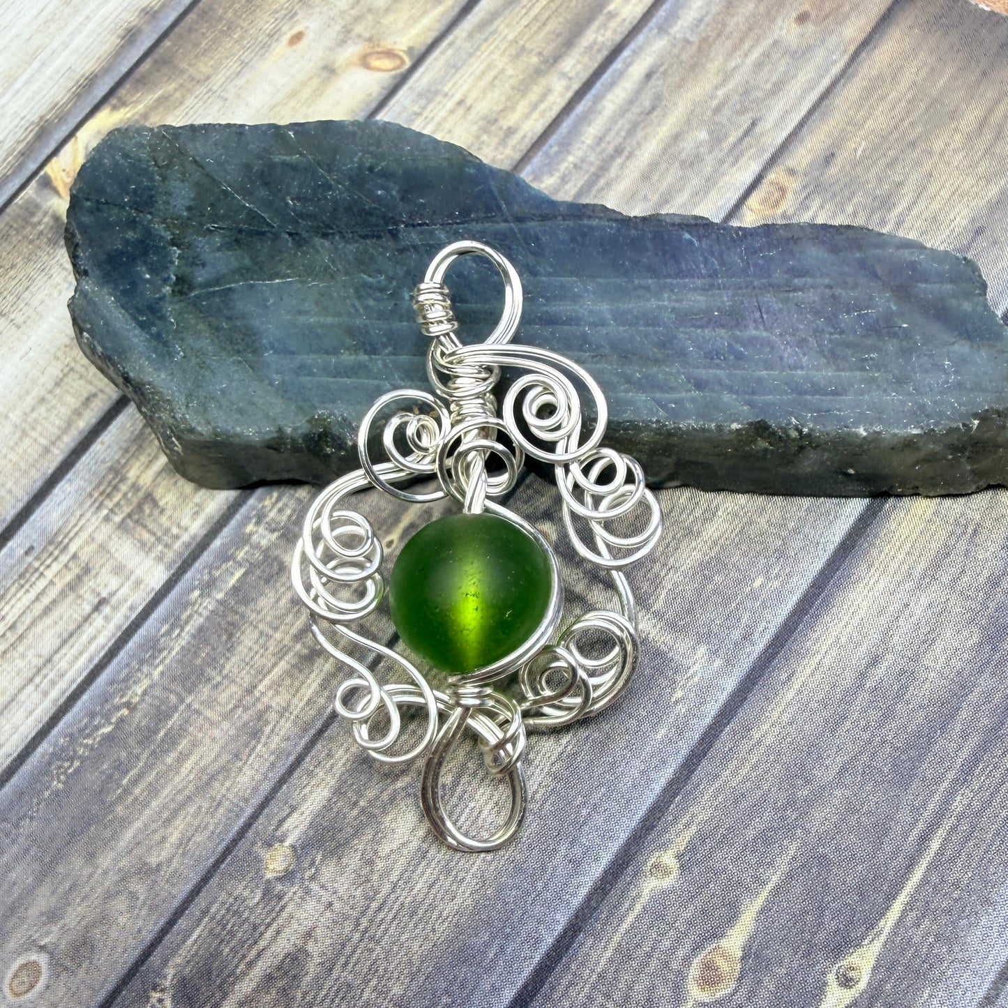 Mermaid Summer - lime green pendant