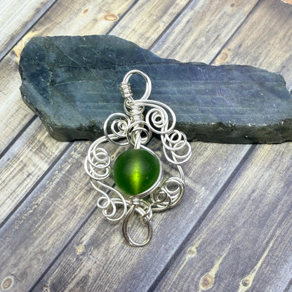 Mermaid Summer - lime green pendant