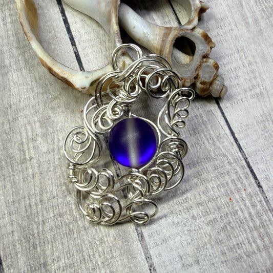 Mermaid Summer - purple glow pendant