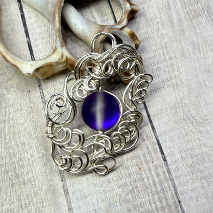 Mermaid Summer - purple glow pendant