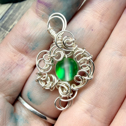 Mermaid Summer - green glow pendant