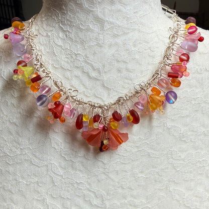 Mermaid Summer - sunset cascade necklace